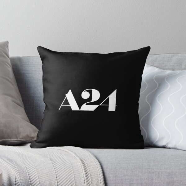 A24 - White Logo Throw Pillow RB1508 product Offical a24 Merch